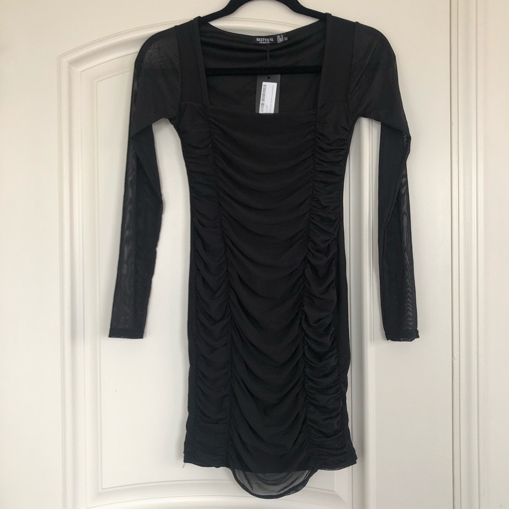 Nasty Gal Mesh Behaviour Ruched Dress